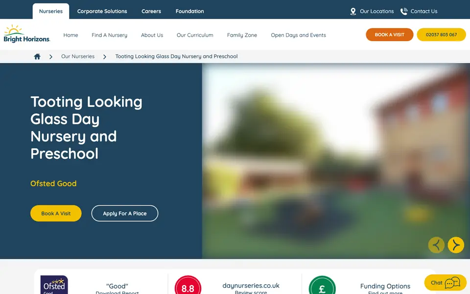 Home page of Bright Horizons Tooting Looking Glass Day Nursery and Preschool's website