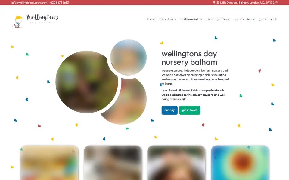 Home page of Wellington's Nursery's website