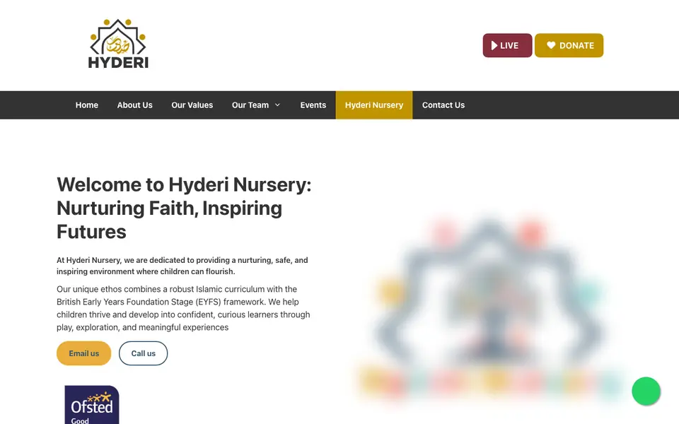 Home page of Hyderi Nursery's website