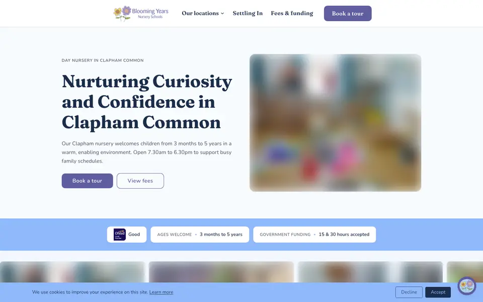 Home page of Blooming Years Nursery Schools's website