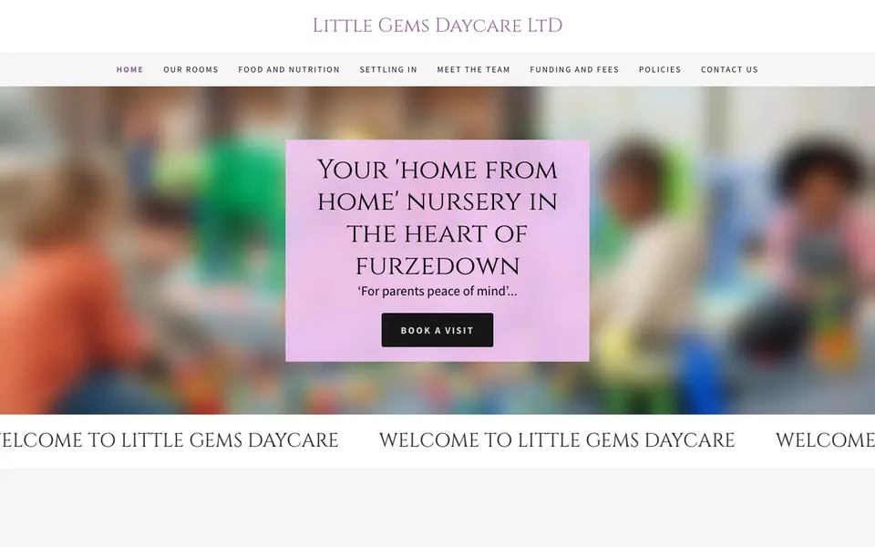 Home page of Little Gems Daycare Ltd's website