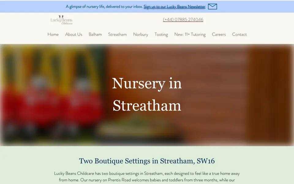 Home page of Growing Beans Nursery And Preschool's website